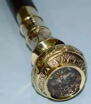 $36.90 • Buy Victorian Handle Brass Wood Walking Stick Cane Antique Vintage Designer Gift