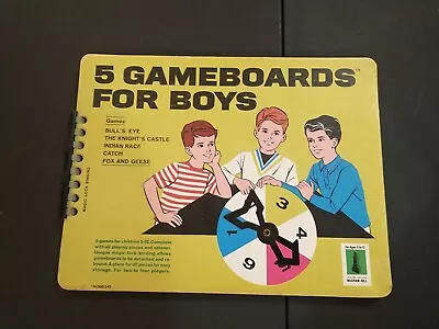 Vintage McGraw-Hill  5 Gameboards For Boys  Board Games 1965 RARE • $15