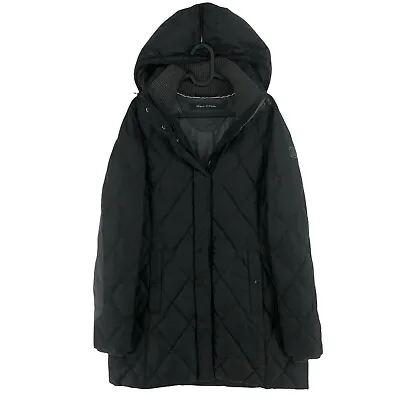 Marc O`Polo Black Hooded Down Puffer Jacket Coat Size EU 38 UK 10 US 8 • £51.99