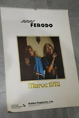 £30 • Buy Large Rare Classic Colour Ferodo Maroc 1978 Glamour Wall Calendar Jilly Johnson 