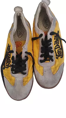 VTG Von Dutch Yellow Flying Emboidered Eyeball Motorcycle Shoes Sneakers Size 10 • $85