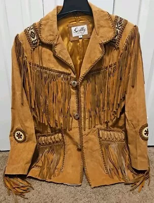 Vintage Scully Brown Leather Indian Fringe Jacket Western Cowboy Men's Sz 42 New • $137