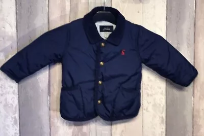 Joules Baby Toddler Quilted Navy Jacket Coat 9 - 12 Months Good Condition • £12.99