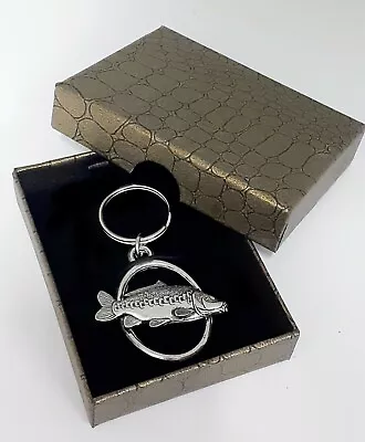 Mirror Carp Fishing PEWTER KEY RING Ideal For Keys Bags Collectables. (KF36) • £6