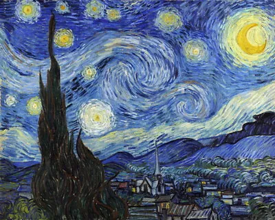 Giclee Decor Starry Night By Van Gogh  Wall Art  Printed On Canvas Painting • $8.99