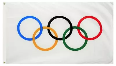 Olympic Games 3x5 Feet Flag Olympic Rings International Banner Printed Flag 100 • $5.88