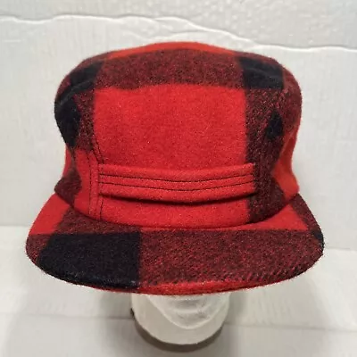 FILSON Vintage Wool Cap Buffalo Plaid Ear Flap Hunting Trapper Hat • $32.50