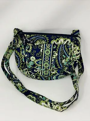 Vera Bradley Rhythm & Blues Crossbody  Shoulder Bag Blue Green Paisley EUC • $14.59