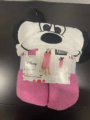 Disney Minnie Mouse Hooded Bath Wrap Girls Pink Beach Swim Towel Size 25X50 • $18.60