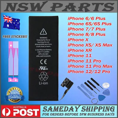 $21.95 • Buy IPhone X 8 7 6S 6 PLUS SE XR XS MAX 11 12 Pro High Quality Battery Replacement
