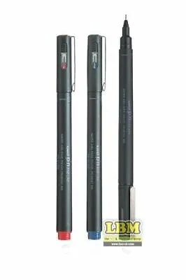 £4.95 • Buy Uni PIN 04-200 Fine Line Drawing Pens 0.4mm Tip Assorted Set Of 3 Black/Blue/Red