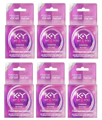 K-Y Me & You Intense Condoms Pack Of 6 3ct Each. • $9.34