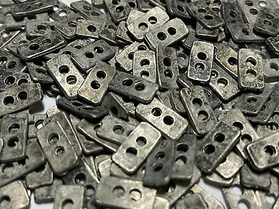 RECTANGLE Shape Old Metal Buttons Antique Silver Finish 12mm 14mm 2hole • $3.99