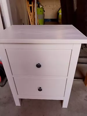IKEA Hemnes White Wood Bedside Table/Cabinet - Great Condition • £35