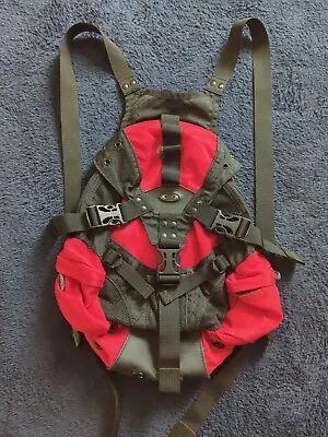 VTG Oakley Mini Icon Tactical Backpack Nylon Black Red 90s 00s Parachute Pack • $65.42