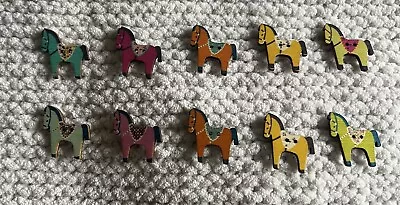 10 X Two Hole Dala Horse Buttons • £2.49