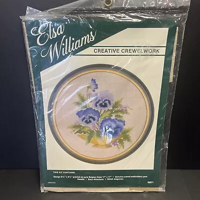 Elsa Williams Creative Crewel Kit Flower Pansy Sealed 00071 On Linen USA • $32.95