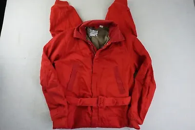 JC Penney Bib Overalls Womens Medium 14 Red Insulated Snowboard Ski Suit Vintage • $30
