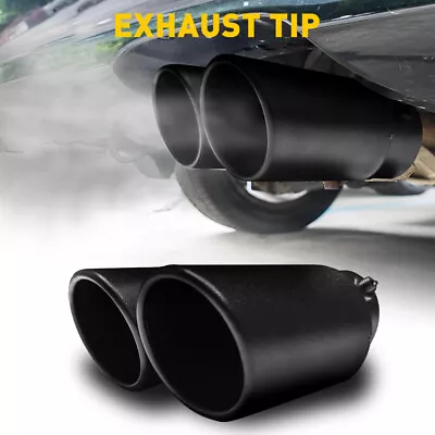 $19.99 • Buy Car Exhaust Pipe Tip Straight Rear Tail Throat Muffler Black Round Accessories