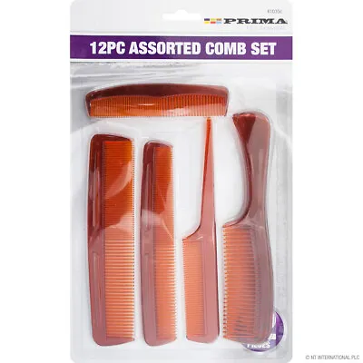 12pc Hair Comb Set Styling Brush Salon Care Stylist Beauty Barber Cut Quality • £1.99
