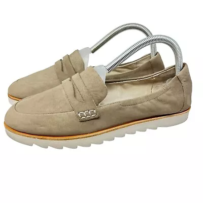 Caslon Comfort Women Size 8 M Slip On Shoes Loafers Flat Moccasin Taupe Tan Leat • $15.74
