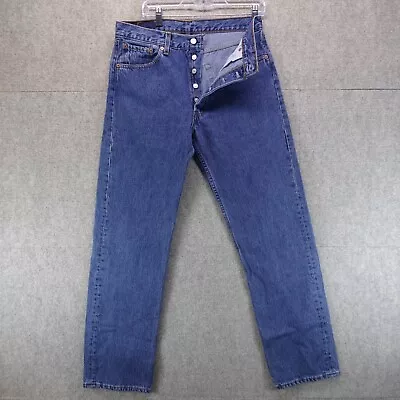 Vintage Levi’s Jeans Men’s 34x33 (32x32 Measured) 501 Blue Button Fly USA Made • $29.99