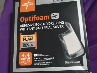Optifoam Antimicrobial Silver Adhesive Dressings AG 4  X 4  MSC9604EP - 10/Bx • $18.99