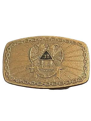 Vintage Masonic Belt Buckle 32nd DEGREE SCOTTISH RITE 1981 Harry Klitzner • $20