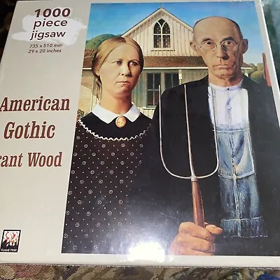 Grant Wood: American Gothic Jigsaw: 1000 Piece Brand New Sealed Flame Tree • £12