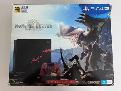 Sony PlayStation 4 PS4 1TB Pro Console Monster Hunter World Edition Boxed • $379.50