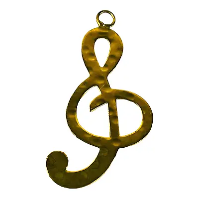 Vintage Treble Clef Solid Brass Music Note Christmas Ornament • $10