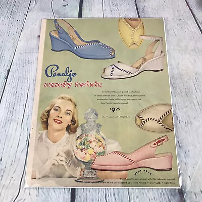 Vintage 1951 Penaljo Candy Twists Shoes Genuine Magazine Advertisement Print Ad • $10.49