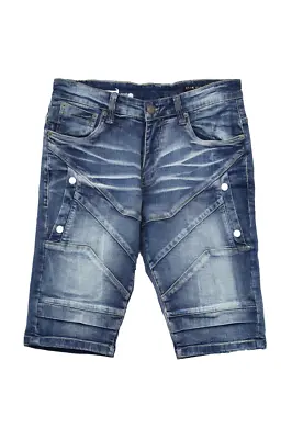 Men's Copper Rivet Light Sand Blue Premium Fashion Denim Shorts • $24.95
