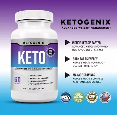 Ketogenix Keto Pills 360 Slim Advanced Weight Loss Diet Keto Burn 800mg • $12.42