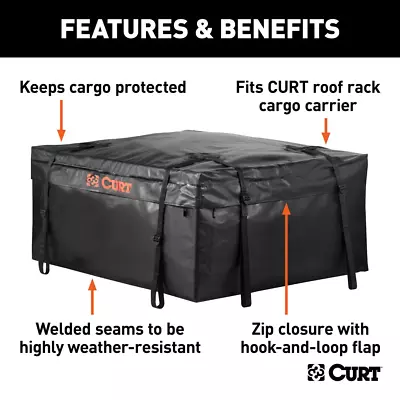 Curt Weatherproof Car Roof Top Rack Carrier Cargo Bag Luggage Storage Bag Travel • $99