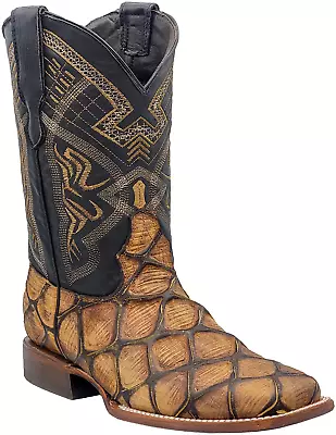 Men Genuine Leather Quality Handcrafted Western Square Toe Honey Boots • $79