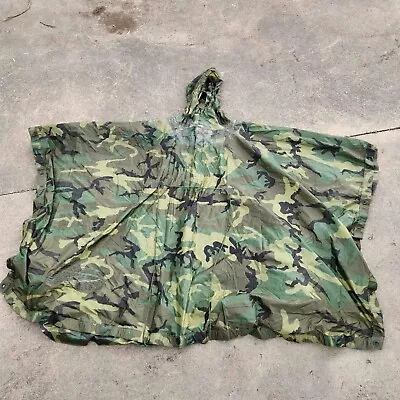 Usgi Woodland Bdu Military Poncho Wet Weather Rain Gear 8405-01-100-0976 • $74.99