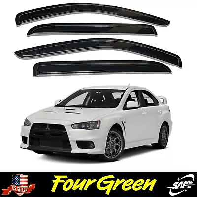 Side Window Sun Vent Visor Rain Guards For Mitsubishi 2008-2017 Lancer Evo • $27.90