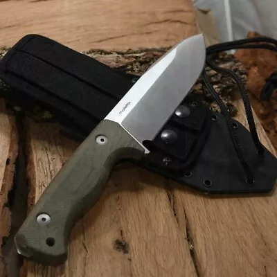 Lionsteel T6 Micarta Green Camp Hunting Knife Outoor Cod T6 CVG • $369
