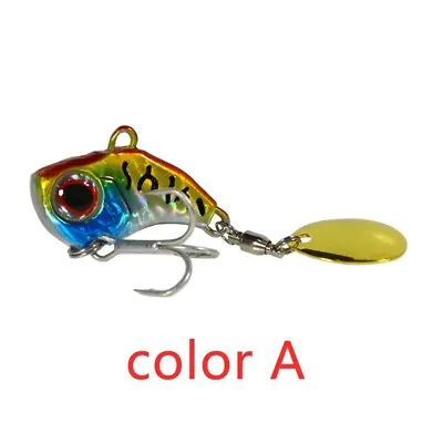 3D Eyes Rotating Metal VIB Vibration Bait Spinner Spoon Blue & Red • $3.25