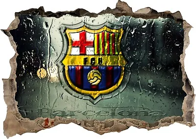 £29.99 • Buy FC Barcelona Spain Football 3d Smashed View Wall Sticker Poster Bedroom Z452