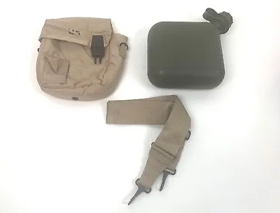 New US Army Military 2 Qt Collapsible Water Canteen & Desert Tan Cover Pouch VGC • $17.99