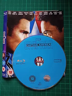 Captain America - Civil War - Blu-ray - Disc & Sleeve Only - Free UK P&P • £1.80