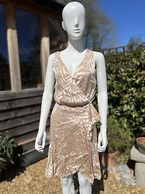 Valentino Miss V Silk Velvet Devore Pink Summer Dress • £10