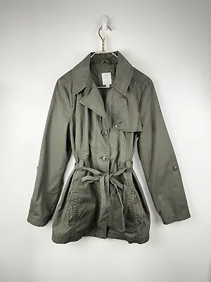 S. OLIVER Sz 40 Utility Jacket Cotton Military Green Waist Tie Pockets Outdoor • $49.80