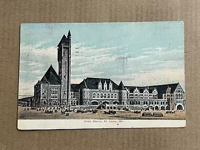 Postcard St. Louis Missouri Union Station Railroad Train Depot Vintage 1909 PC • $5.99