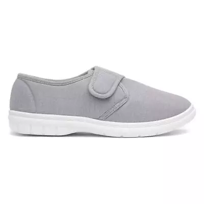 Hobos Mens Canvas Grey Adults Slip On Shoes Easy Fasten Casual Broderick SIZE • £7.99