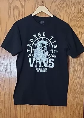 Vans Strange Time To Be Alive Grim Reaper Black Tshirt Size M • $9.99