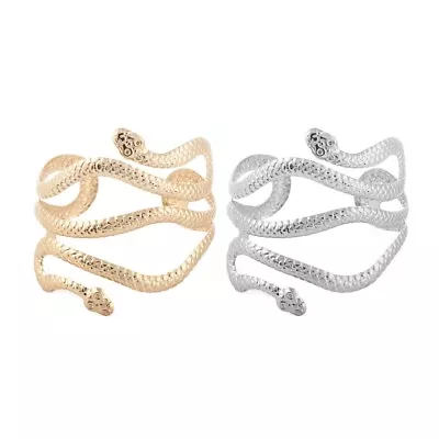 Alloy Snake Armband Upper Arm Cuff Bangle Bracelet Costume Accessory For Women • £4.03