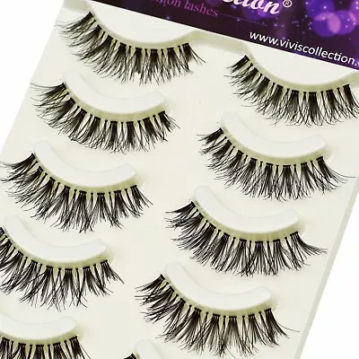 5 Pairs False Eyelashes Long Thick Natural Fake Eye Lashes Set Mink Makeup UK • £3.99